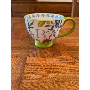Footed flor mug B initial